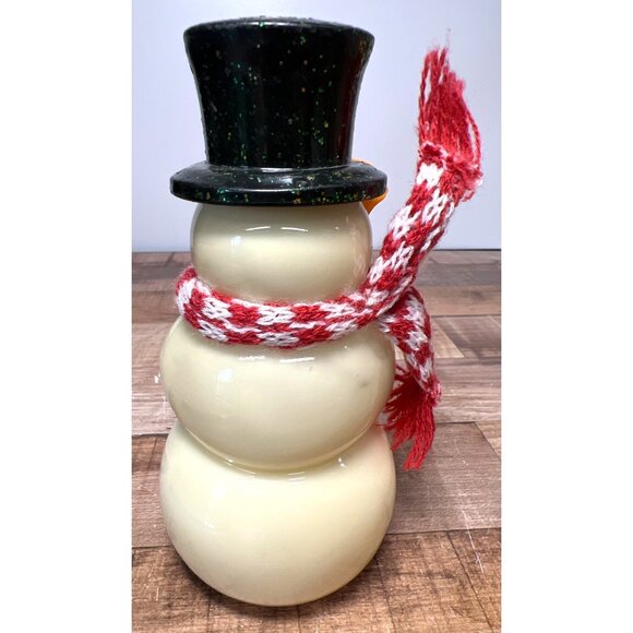 VINTAGE CHRISTMAS SNOWMAN knit scarf Plastic BODY LOTION - Picture 3 of 5
